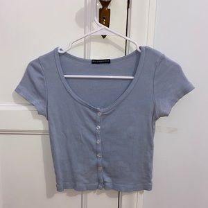 BRANDY MELVILLE Blue Zelly Short Sleeve Top